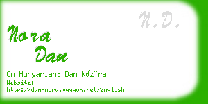 nora dan business card